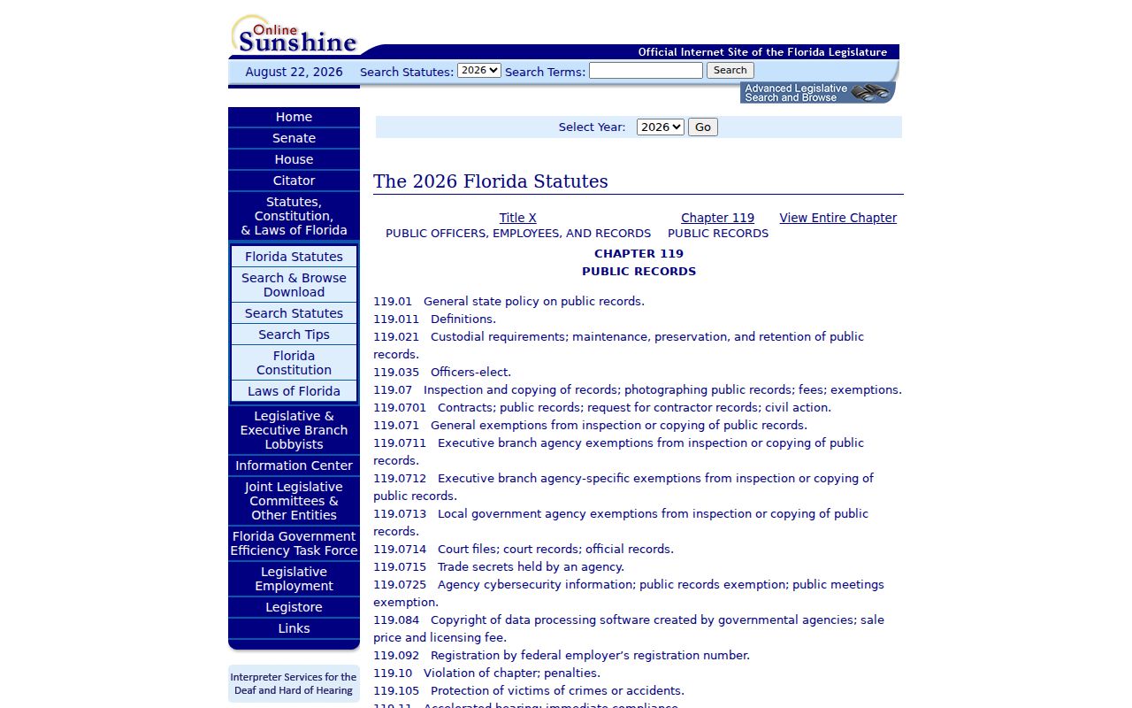 Sarasota County neighbors Florida public records law