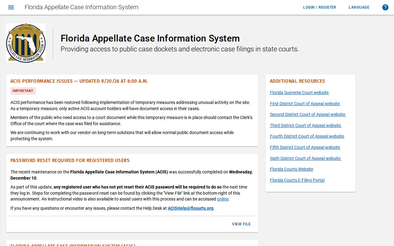 Sarasota County ZIP code directory appellate case search